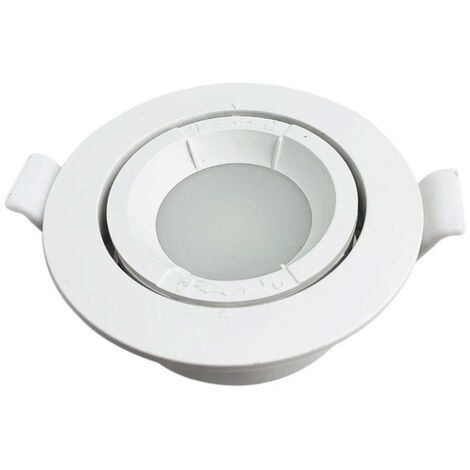 Silamp – Support spot encastrable GU10 LED orientable rond blanc – Matériau PVC – Pour usage intérieur – Diffusion lumineuse optimale