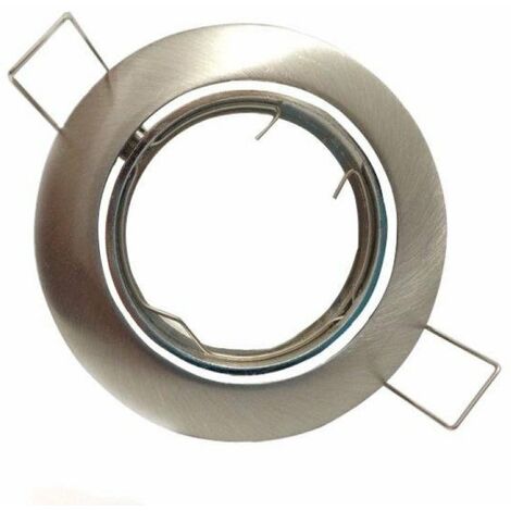 Silamp – Support spot encastrable rond GU10 LED orientable inox – Éclairage blanc chaud/froid – Pour plafond et murs – Compatible MR16