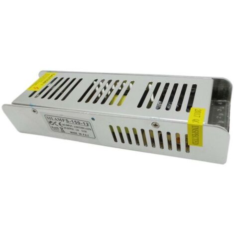 Silamp – Transformateur 220V à 12V 150W DC 12.5A – Protection courts-circuits et surcharge – Pour rubans et spots LED 12V