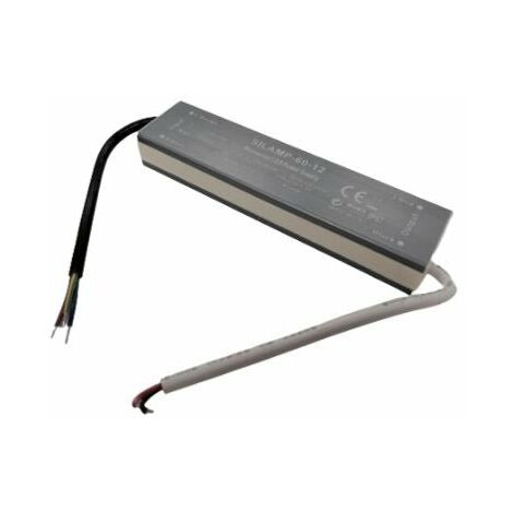 Silamp – Transformateur 220V 12V 60W IP67 – Protection contre courts-circuits et surcharges – Pour éclairages LED 12V - DC 5 A