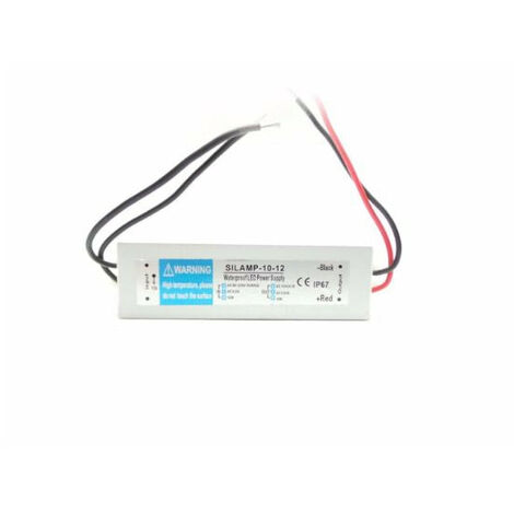 Silamp – Transformateur étanche 220V-12V 10W IP67 – Pour rubans LED 12V – Installation facile pour éclairage extérieur