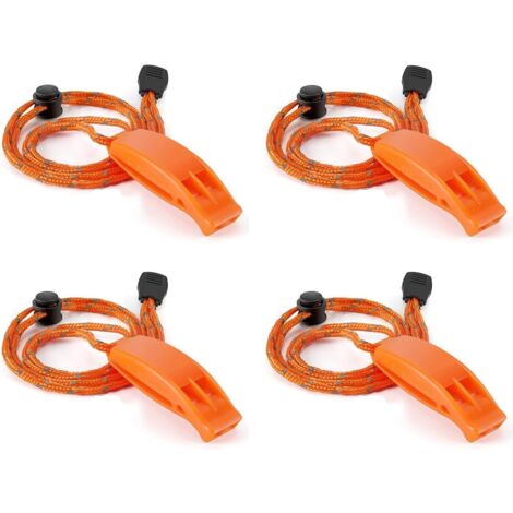 Silbato Supervivencia, Portátiles Silbato de Emergencia con Ajustable Reflectante Cordón,Lifesystems Silbato de Emergencia Safety con cordón de Lifesystems para Actividades al Aire Libre(4 Piezas)