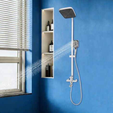 Silber Duschsystem mit Handbrause Duschset Regendusche Kopfbrause Dusche