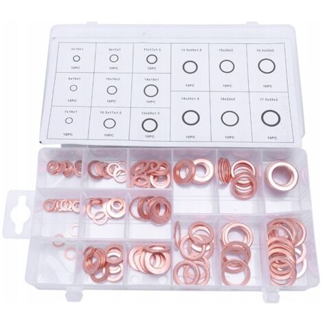 Silber Kupferunterlegscheiben Set 150 Stück Sortierer S10543