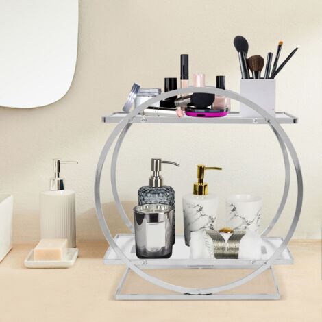 Silber Make Up Kosmetik Organizer Aufbewahrungsbox Kosmetik-Display-Tablett