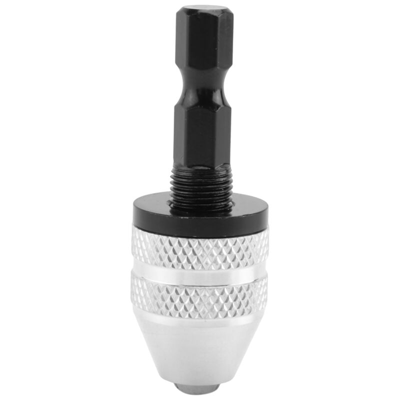 Image of Tlily - Silber + Schwarz 6mm Keyless Bohrer Chuck Schnell Ändern Adapter Konverter Hex Schaft