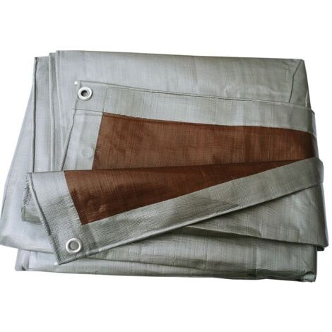 Silberbraune Plane 2x8 m, sehr dick (210 g/m2)