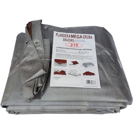 Silberbraune Plane 4x8 m, sehr dick (210 g/m2)