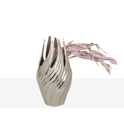 Silberne Aluminiumvase 15x15x28cm