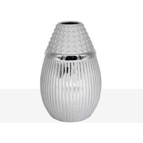 Silberne Keramikvase 18x18x28cm