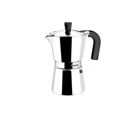 Silberner Aluminium-Kaffeebereiter mit 6 Liter Glaskeramik. Monix