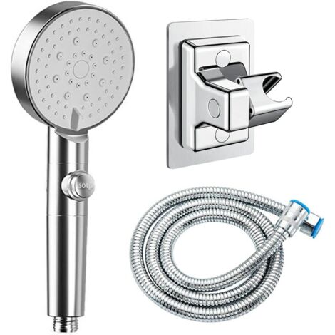 Silberner Duschkopf, Handbrause-Set, Wasserspar-Duschkopf
