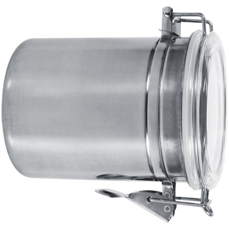 Silberner Edelstahl-Vorratsbehälter (L) – luftdicht und transparent für Zucker, Tee, Kaffee