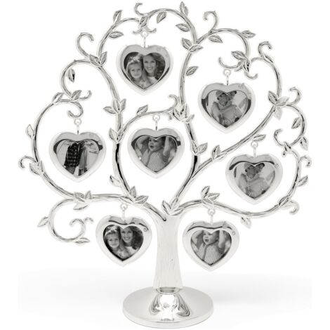 Silberner Familienfotorahmen stehend, elegantes Geschenk für 7 Fotos  Größe: 80x251x271 mm  Artikelnummer: ZV8131261