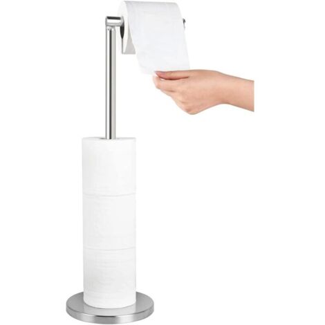 Silberner, freistehender Toilettenpapierhalter für das Badezimmer, Edelstahl, für 5 Rollen