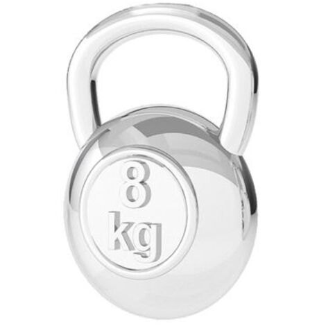 Silberner Kettlebell-Anhänger, 8 kg, kleiner Fitness-Gewichtsanhänger, Silber 925