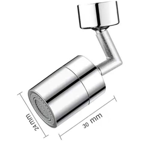 Silberner, universeller 720°-Schwenk-Wasserhahn-Luftsprudler, wassersparender Kunststoff-Wasserhahn-Sprühkopf, Spültisch-Wasserhahn-Verlängerungsadapter, Einzelmodus