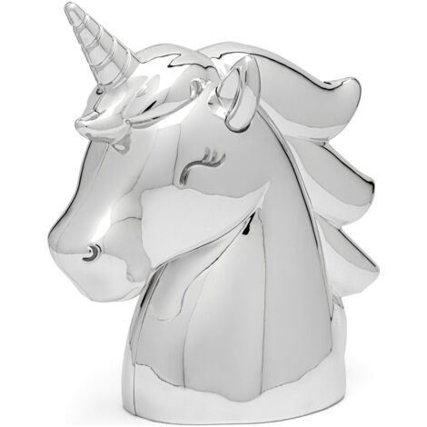 Silbernes Sparschwein für Kinder, elegant, Einhorn-Geschenk  Größe: 125x65x125 mm  Artikelnummer: ZV6166061