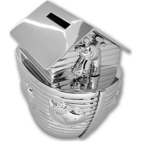 Silbernes Sparschwein für Kinder, elegantes Geschenk, Arche Noah  Größe: 81x116x101 mm  Artikelnummer: ZV6814261