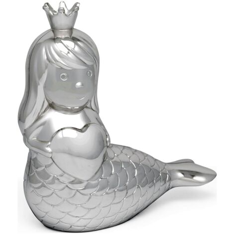 Silbernes Sparschwein für Kinder, elegantes Meerjungfrauen-Geschenk Größe: 120x54x125 mm Artikelnummer: ZV6180061