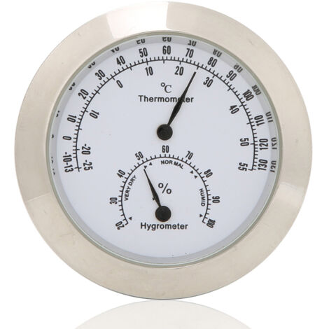 Silbernes Thermometer-Hygrometer für Gitarren-/Geigenkoffer – Misst Luftfeuchtigkeit und Temperatur