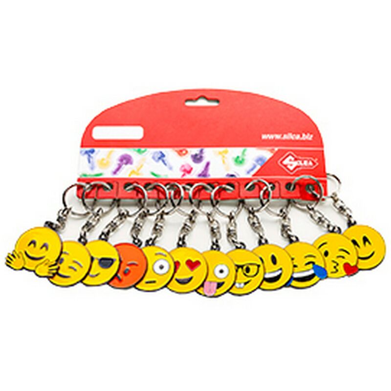 Image of 1PZ Silca cartella 12 portachiavi emoji