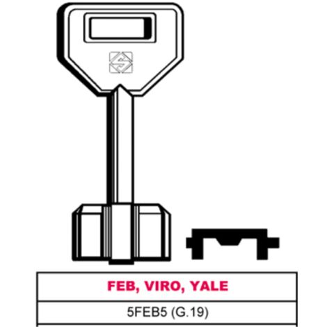 Silca chiave a pompa 5feb5 (g.vat 0) feb, viro, yale (5 pezzi) - Silca