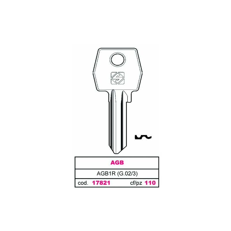 Silca - chiave asc AGB1R (g.vac 3) agb 100 pz