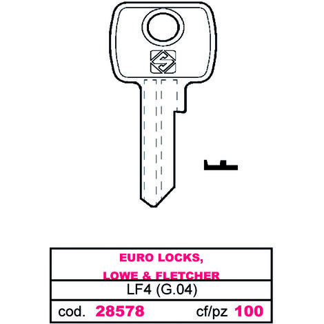 Silca CHIAVE ASC LF4 (G.VAE 0) EURO LOCKS, LOWE & FLETCHER 10.00 pz