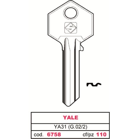 Silca chiave asc ya31 (g.vac 2) yale (100 pezzi) - Silca