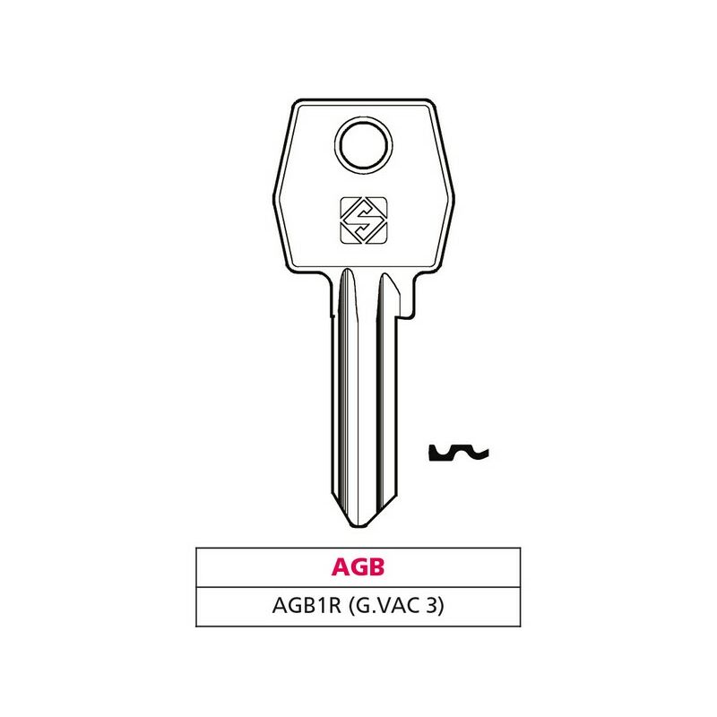 Silca chiave ottone agb1r (g. vac 3) agb (20