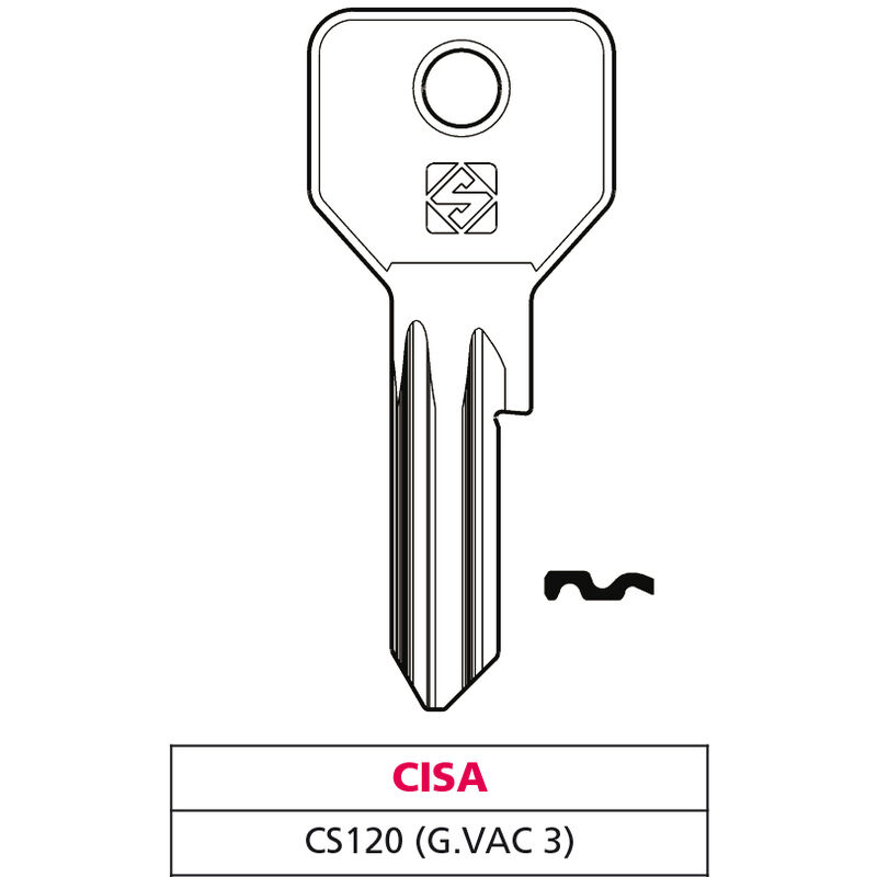 Silca chiave ottone cs120 (g. vac 3) cisa (10