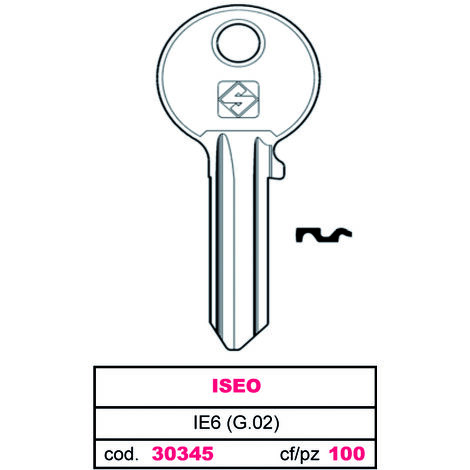 Silca chiave ottone ie6 (g.vac 3) iseo (100 pezzi) - Silca