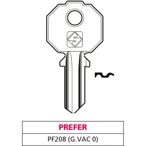 Silca CHIAVE OTTONE PF208 (G. VAC 0) PREFER 20.00 pz