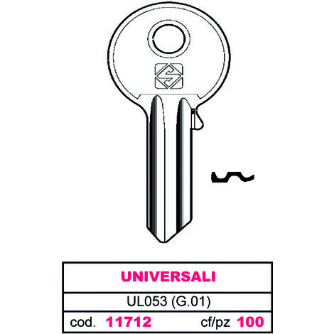 Silca CHIAVE OTTONE UL053 (G.VAB 0) UNIVERSALE 100.00 pz
