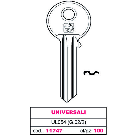 Silca CHIAVE OTTONE UL054 (G.VAC 2) UNIVERSALE 100.00 pz