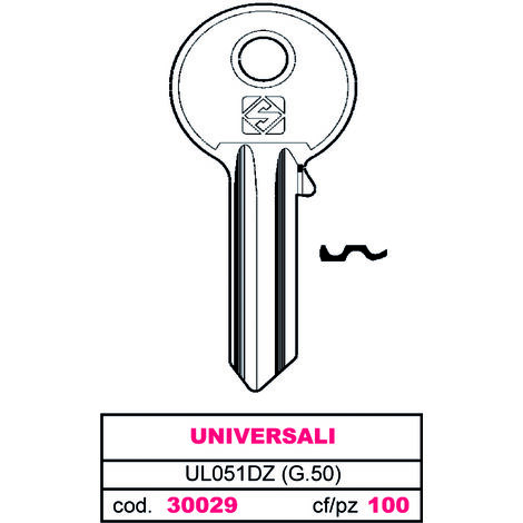 Silca CHIAVE SILKY OTTONE UL051DZ (G.VGB 0) UNIVERSALE 100.00 pz