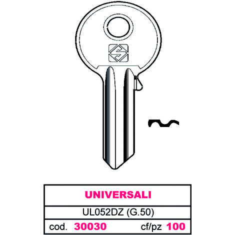 Silca CHIAVE SILKY OTTONE UL052DZ (G.VGB 0) UNIVERSALE 100.00 pz