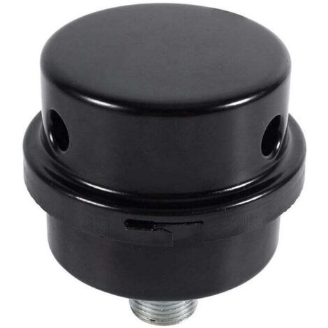 Silenciador de compresor de aire - Filtro de admisión de aire de metal negro con rosca de 3/8" y 16 mm para piezas de admisión de compresor de aire sin aceite