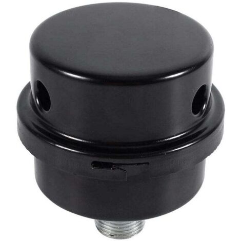 Silenciador de compresor de aire - Silenciador de filtro de admisión de aire de metal negro con rosca de 3/8" y 16 mm para piezas de admisión de compresor de aire sin aceite