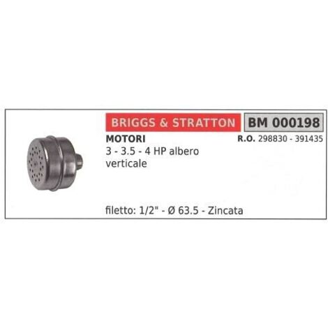 Silencieux B&S tondeuse 3 3.5 4 HP arbre vertical 000198