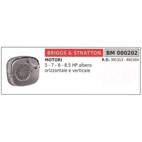 Silencieux B&S tondeuse 5 7 8 8.5 HP arbre vertical 000202