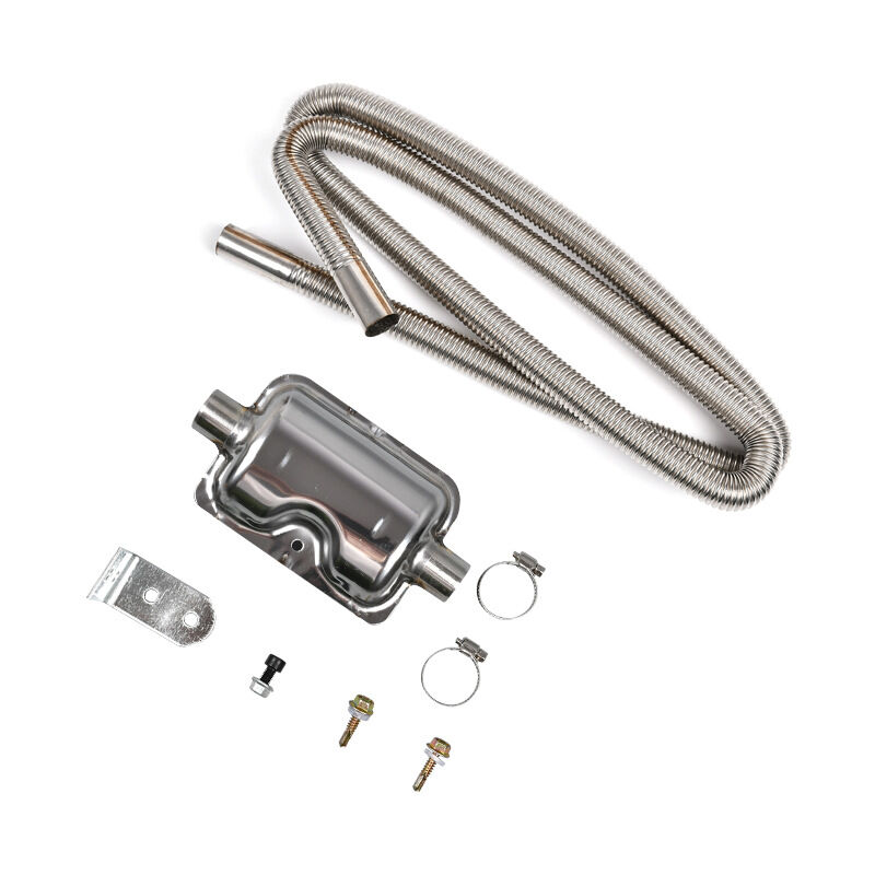 Silencieux d'échappement de 120 cm,Silencieux de Tuyau en Acier Inoxydable pour Les appareils de Chauffage Diesel à air de stationnement,kit de