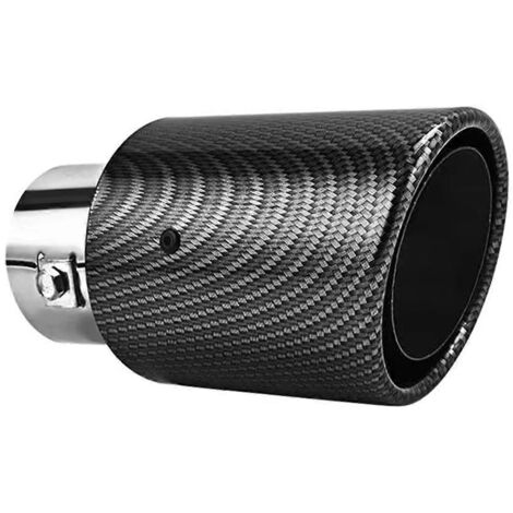 Silencieux d'échappement en fibre de carbone avec LED et embout de tuyau d'échappement de 63 à 65 mm d'entrée