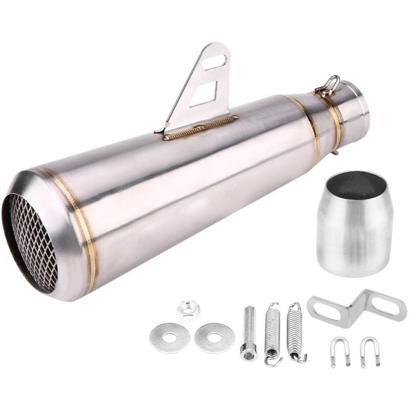 Jeffergarden - Silencieux D'échappement, Tuyau de Silencieux D'échappement modifié pour Moto Universelle de 51 Mm (Titane complet)