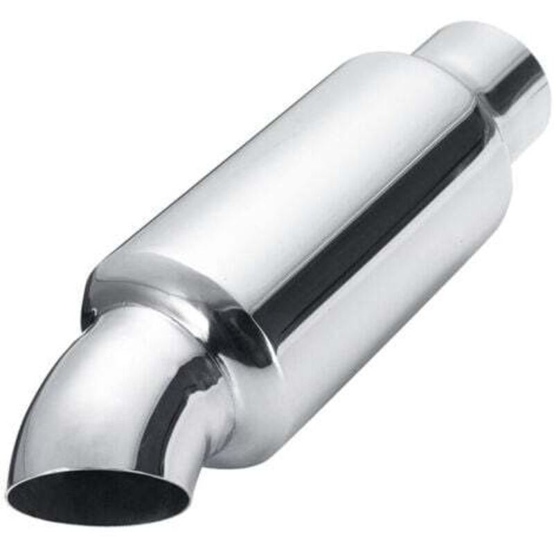 Image of Universal 2 Zoll Auto Auspuff Schalldämpfer Einlass und Auslass Edelstahl 9,9 Zoll Länge