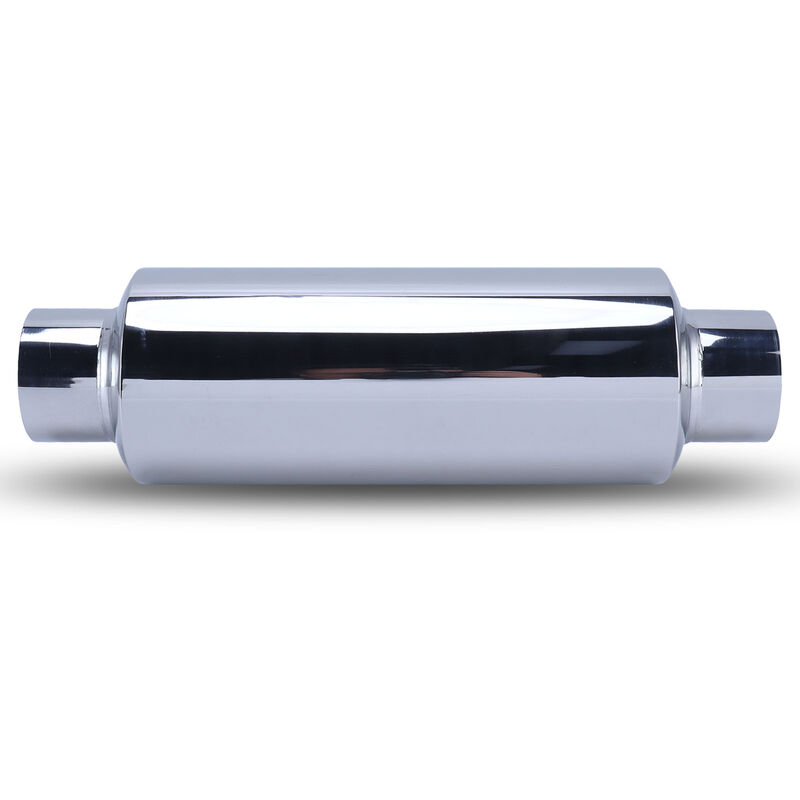 Jeffergarden - Silencieux d'échappement universel en acier inoxydable 2,5 pouces entrée 2,5 pouces sortie droite à travers le silencieux pour voiture