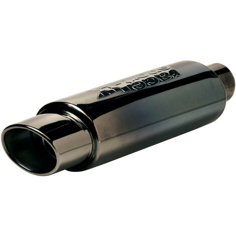 Silencieux embout échappement universel oval gun métal 440mm