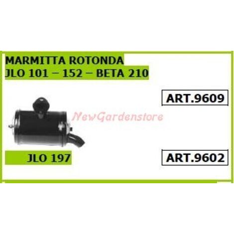 Silencieux rond pour tracteur à pied cultivateur rotatif JLO 197 9602