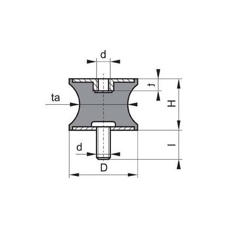 Silent bloc caoutchouc B GP BT 10x10 M4x10